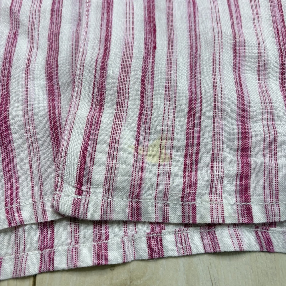 Tommy Bahama Mens 100% Linen Button Up Striped Shirt Large Long Sleeve Red White - Picture 3 of 14